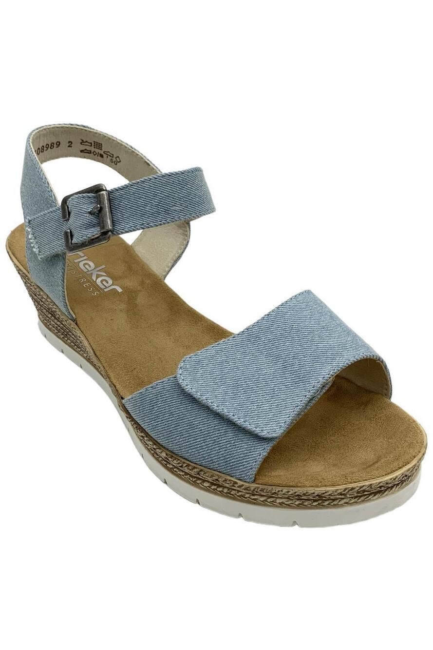 Rieker Women's Fanni 60 Wedge Sandals Blue - Medium